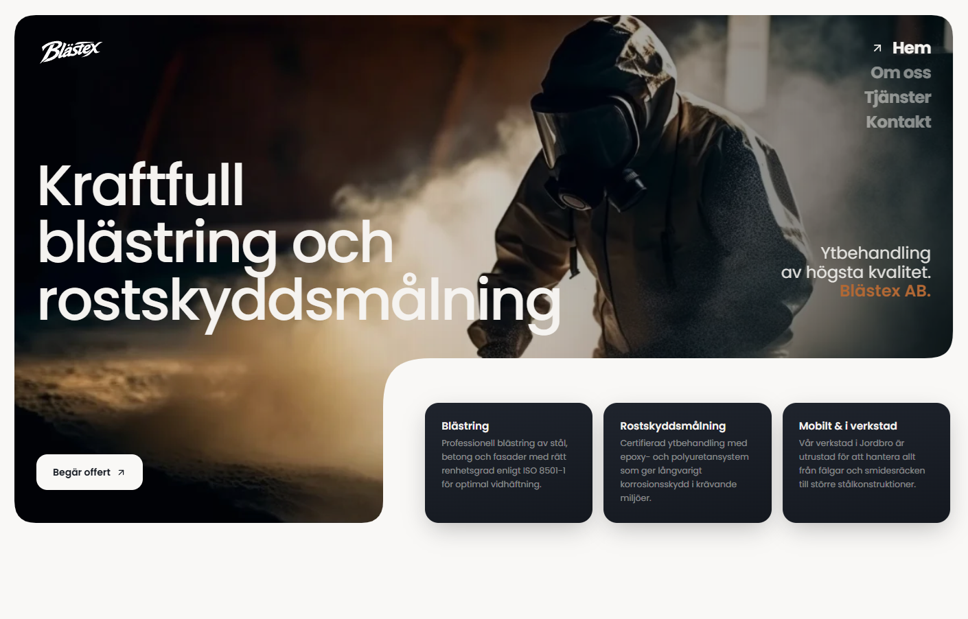 Blästex - Blästring och rostskyddsmålning av högsta kvalitet. Ytbehandling av stål, betong och fasader med certifierade metoder.