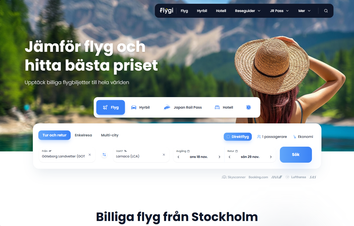 Flygi - Svensk flygprisjämförelse som hjälper resenärer hitta bästa dealsen. Söker igenom hundratals flygbolag.