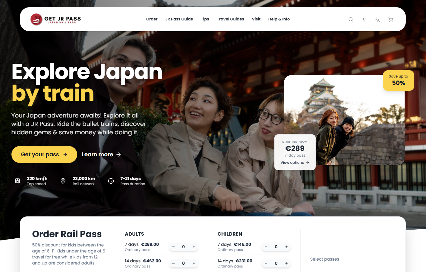 GetJRPass - Auktoriserad återförsäljare av Japan Rail Pass. Enkel onlinebeställning med leverans innan resan.