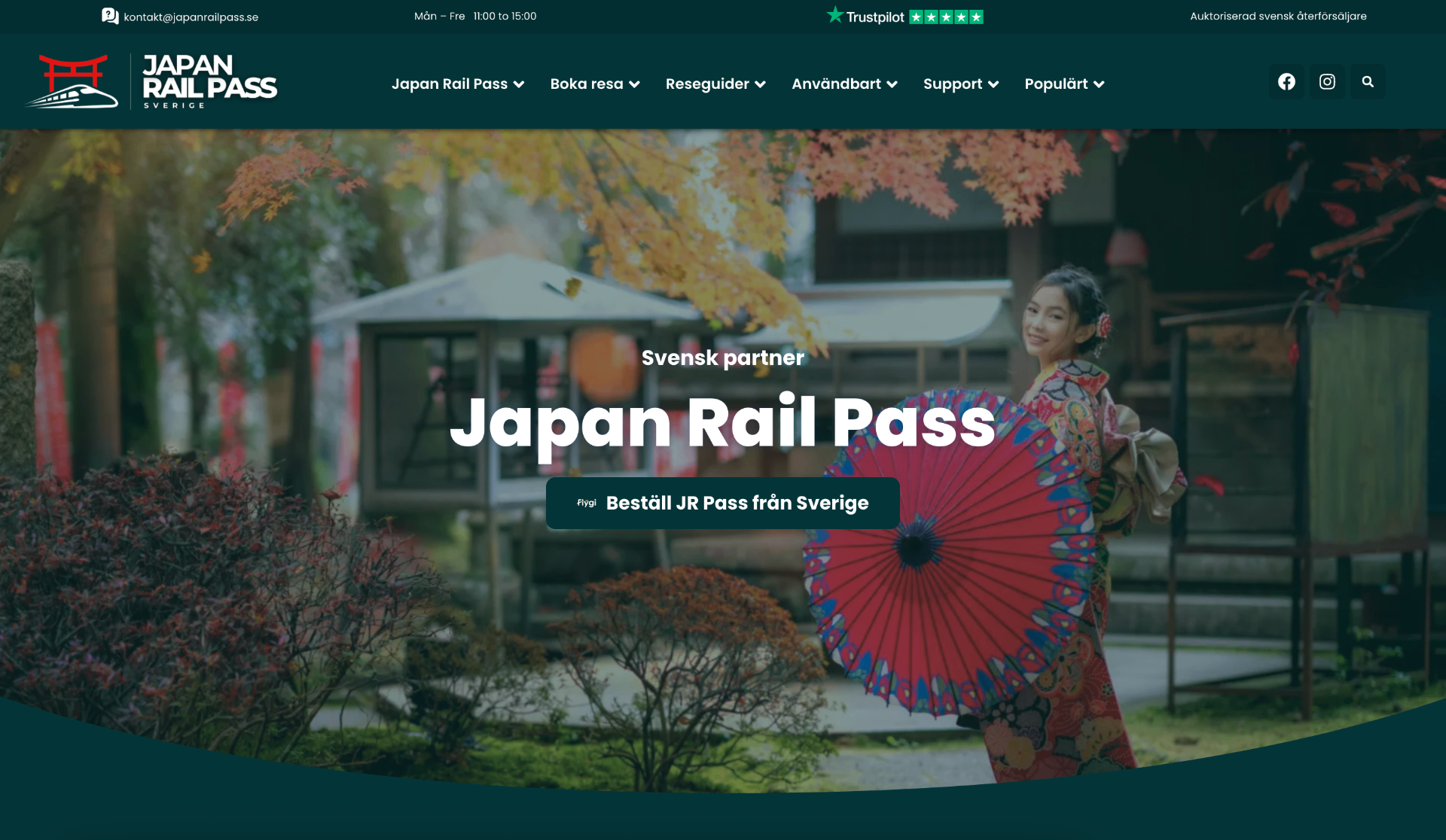 JapanRailPass.se - Den svenska destinationen för Japan Rail Pass. Skräddarsydd för svenska marknaden med lokal support.